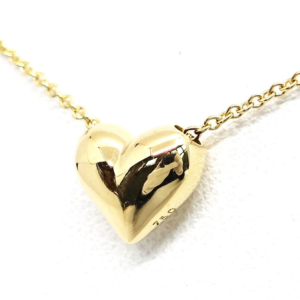 ティファニー K18YG ピンチドハート ネックレス ペンダント 750YG