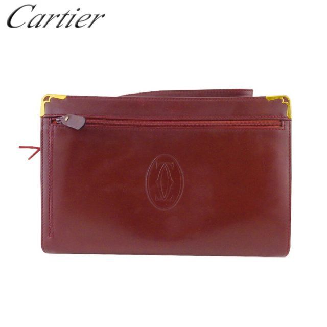 カルティエ クラッチバッグ セカンドバッグ バッグ レディース メンズ マストライン ボルドー ゴールド レザー Cartier L3718