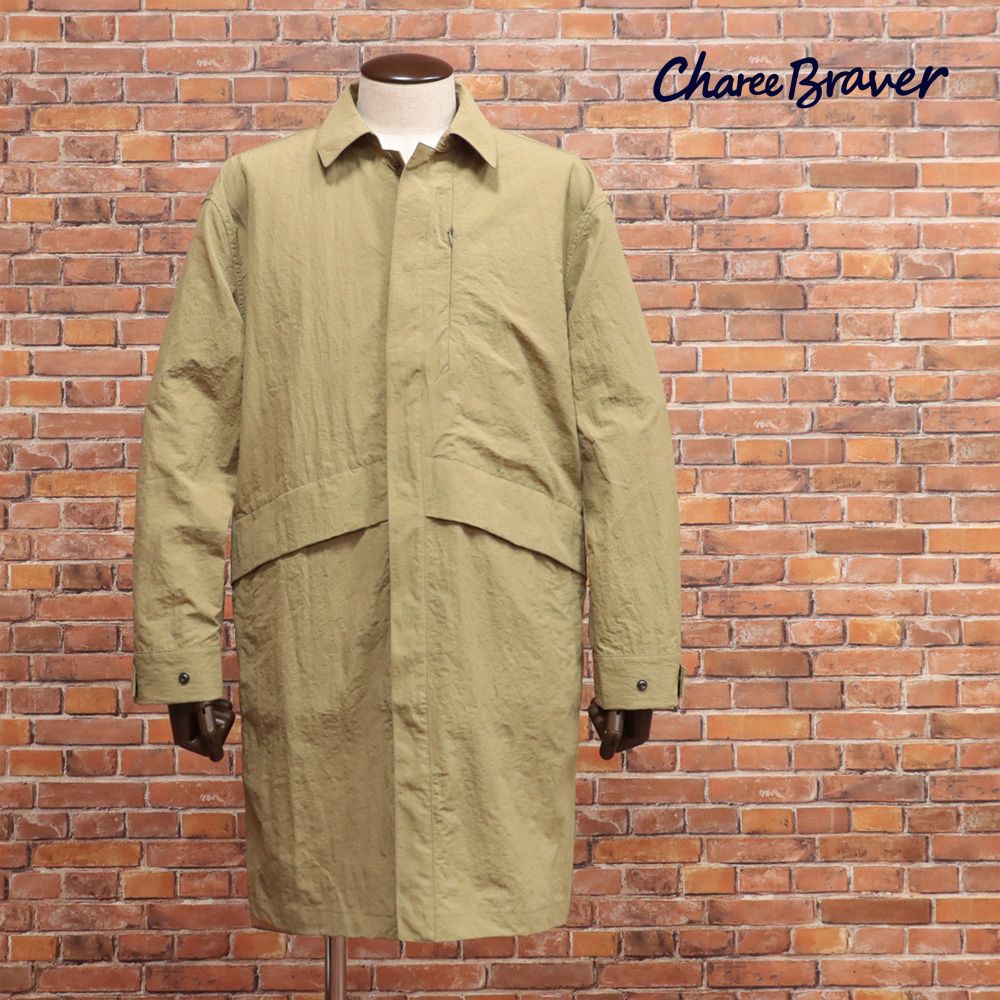 Charee Braver 3 L サイズ 2WAY サイクルコート 撥水 軽量 コンパクト リフレクター 自転車 サイクリング メンズ 紳士 チャーリーブレイバー ベージュ ma307