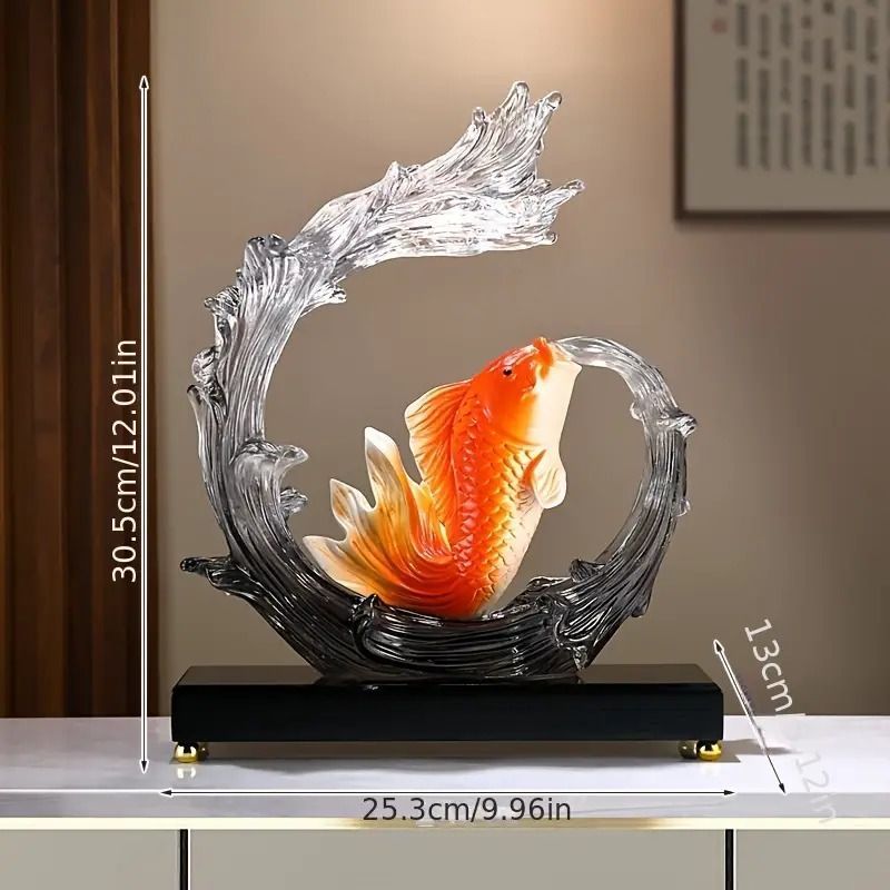 鯉の置物　オブジェ　富と幸運　金運　魚 龍鯉魚 置物 オブジェ 風水 茶寵 銅製 年年有余 風水置物 財運