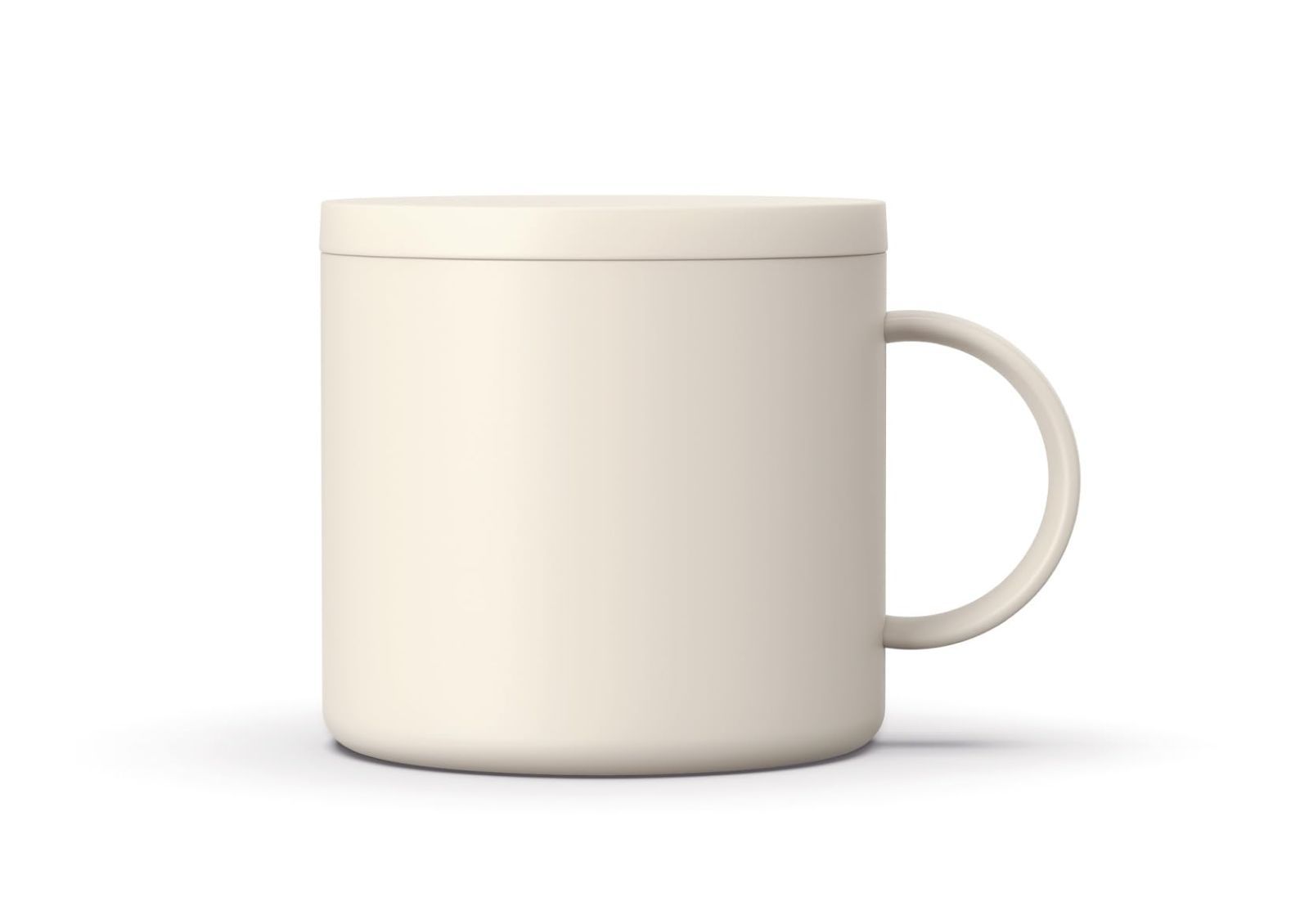 【数量限定】広口 食洗対応 MG-F300 フタ付き ライトベージュ 真空断熱 保温保冷マグ アスベル