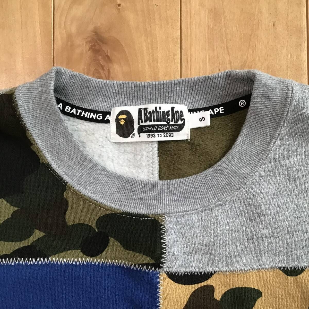 パッチワーク シャーク 長袖 スウェット Sサイズ a bathing ape BAPE 
