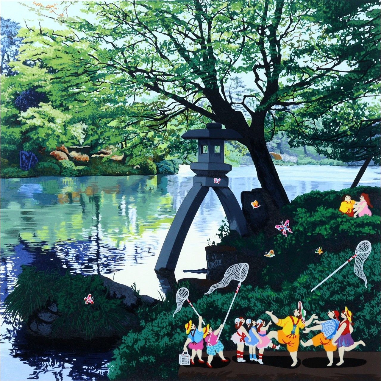 ヒロヤマガタ 「日本のエッセンス兼六園」 シルクスクリーン 80/300