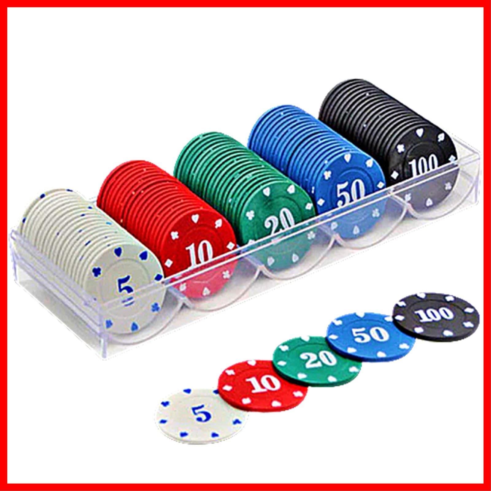 速発送】 カジノチップセット 100枚 カジノコイン クリルケース付 ポーカー ブラックジャック テーブルゲーム 5色セット - メルカリ