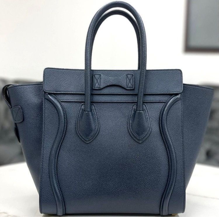 セリーヌ ラゲージ マイクロ レザー ネイビー ハンドバッグ 2019年