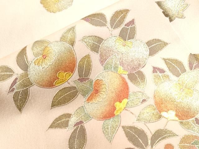 平和屋着物●金彩友禅　卓越技能者・名工・和田光正　訪問着　橘　葵　暈し染め　金彩　正絹　逸品　CAAW8705yc 平和屋着物○金彩友禅 卓越技能者・名工・和田光正 訪問着 橘 葵