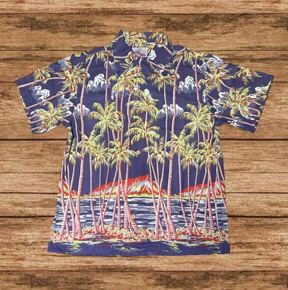 DUKE KAHANAMOKU アロハシャツ COCONUT PALMS - DIAMOND HEAD Lサイズ