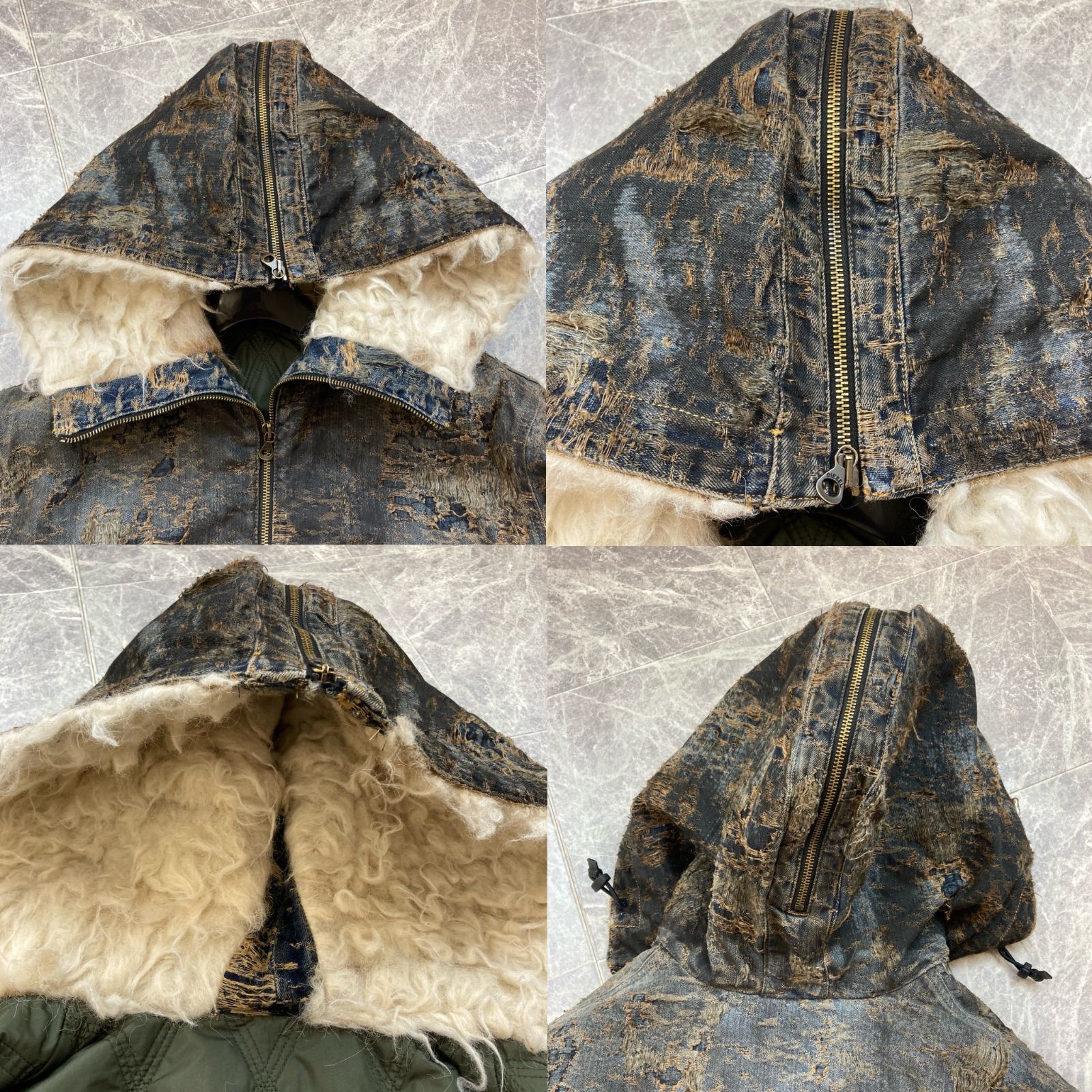 ✨24AW✨ DIESEL ディーゼル ダメージ加工 ボア クロップド デニム 