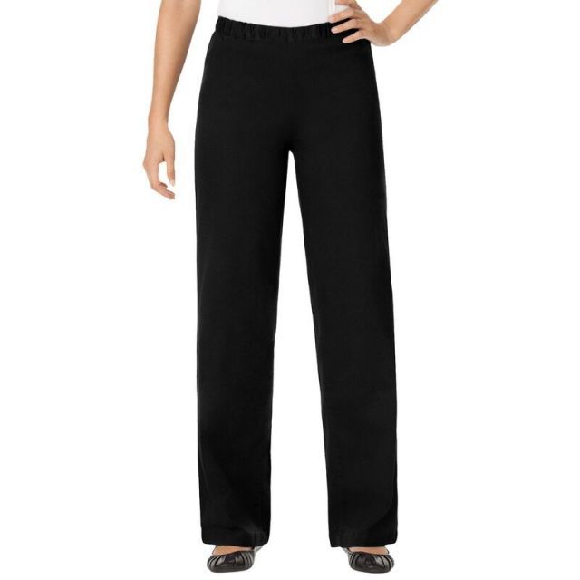 【送料無料】 ウーマン ウィズイン レディース デニムパンツ ボトムス Woman Within Women's Plus Size Tall Wide Leg Fineline Jean Black