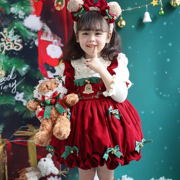 ワンピース 子供 ロリータ キッズ 子どもドレス 長袖 ロリータ服 洋服 秋冬 コスプレ コスチューム 女の子 ドレス かわいい クリスマス クリスマス衣装 仮装 パーティー 変装 cosplay 発表会 誕生日 Nq3c424