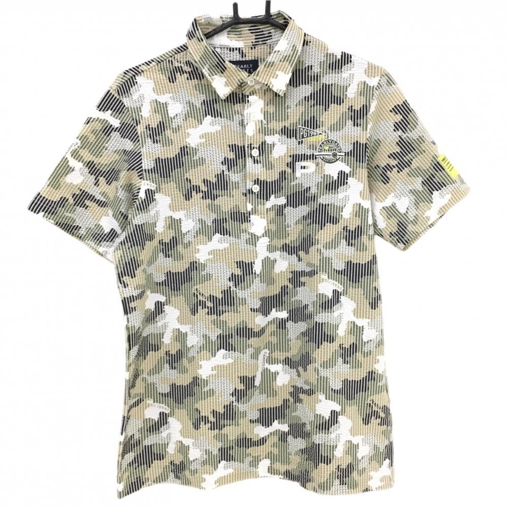 現行モデル パーリーゲイツ ポロシャツ L〜XL相当 迷彩柄 白 ホワイト