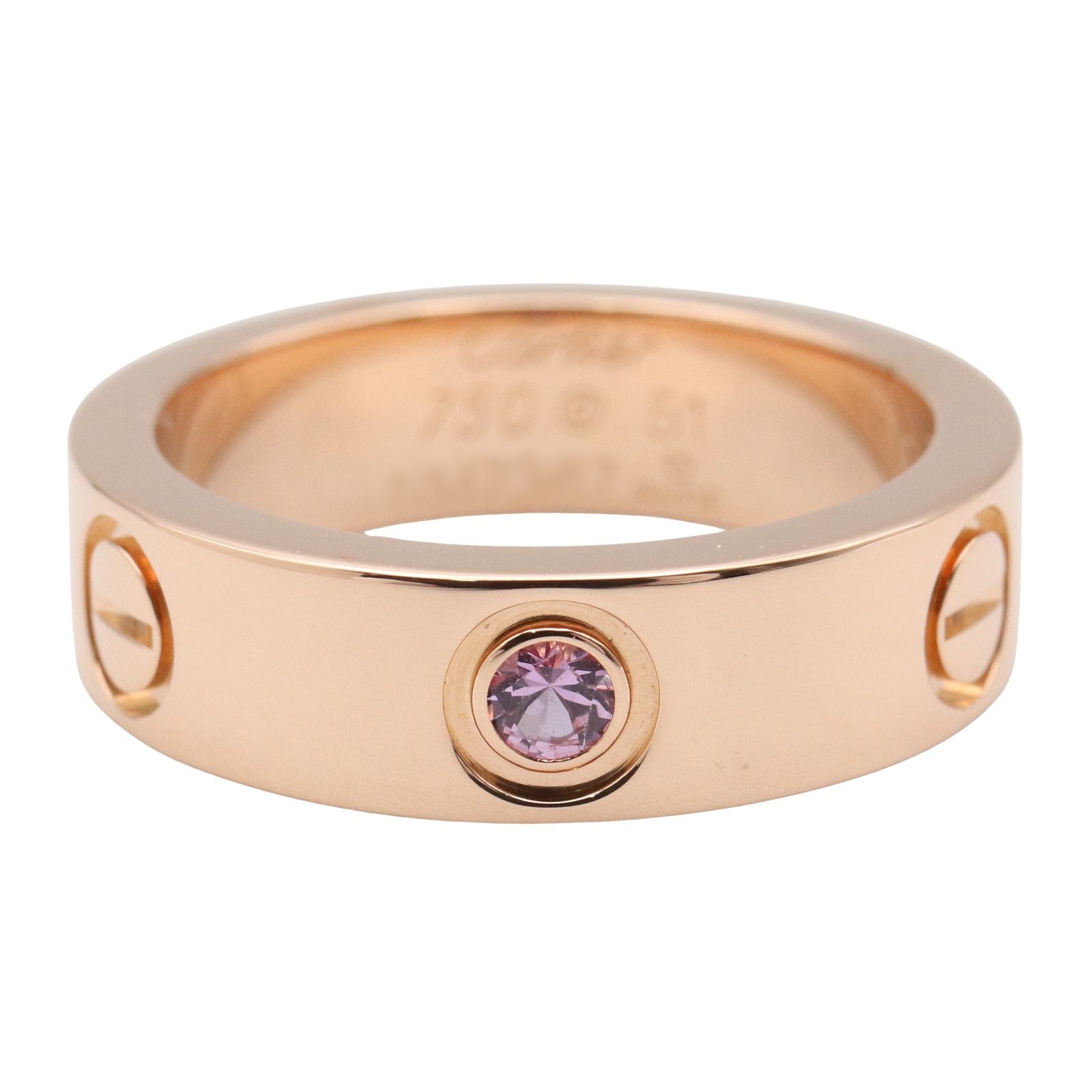 カルティエ ラブリング フル ピンクサファイア 49 k18 PG カルティエ