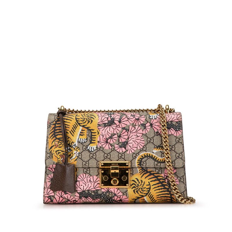 GUCCI GGスプリーム ベンガルタイガー 桜 レザー 二つ折り長財布