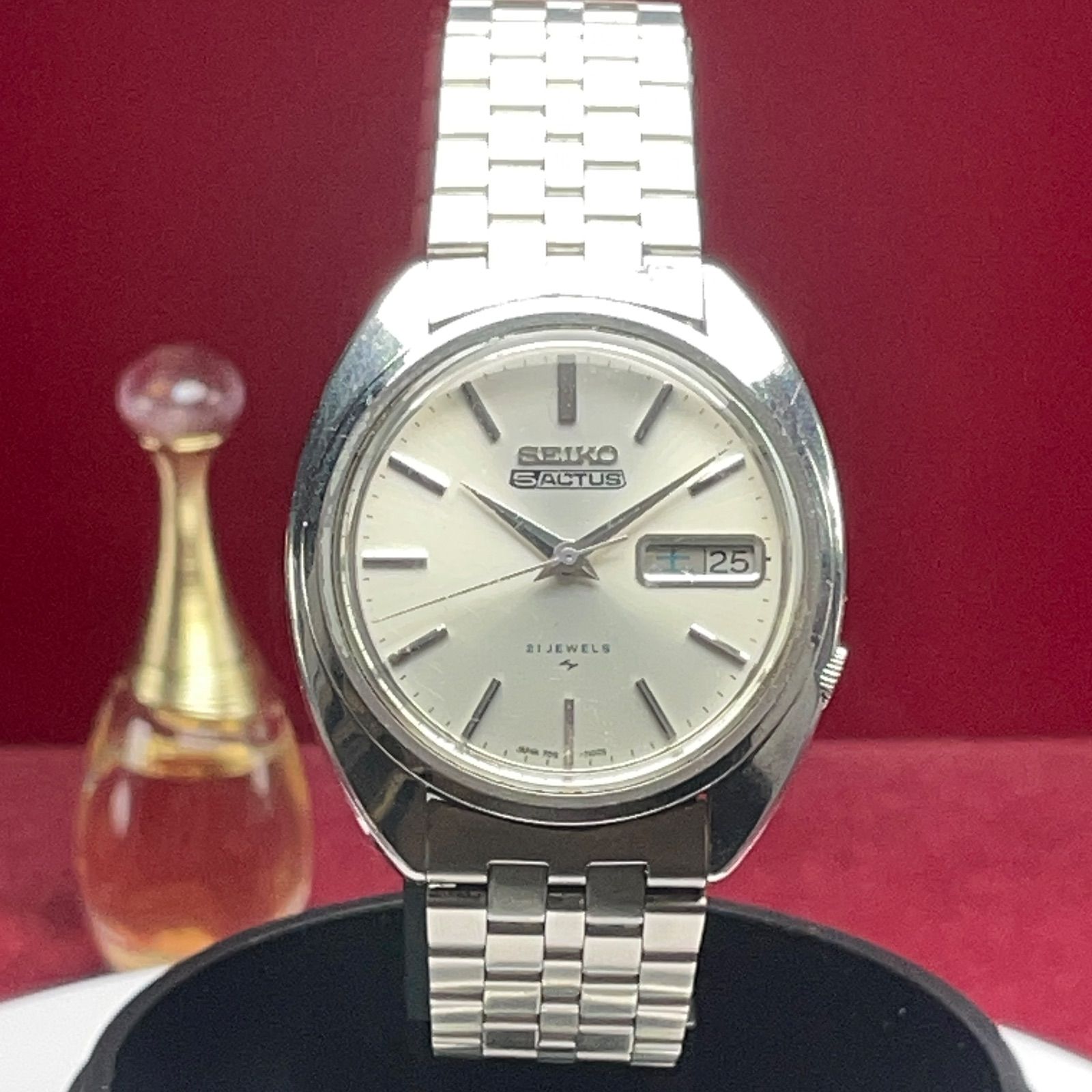 1975年製 SEIKO 5 ACTUS 自動巻 21石 SEIKO製ブレス ヴィンテージ 