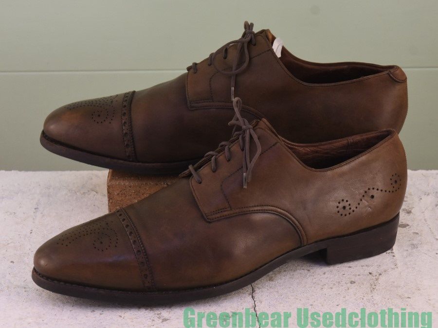 Y427 イギリス製 CROCKETT-JONES ビジネスシューズ ストレートチップ 茶 メンズ 29cmくらい