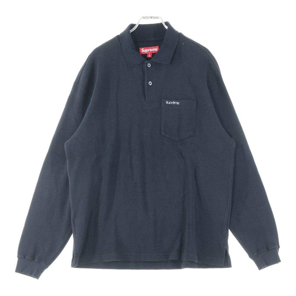 最高 Supreme Thermal L/S Polo サーマル ポロシャツ ブラック Supreme