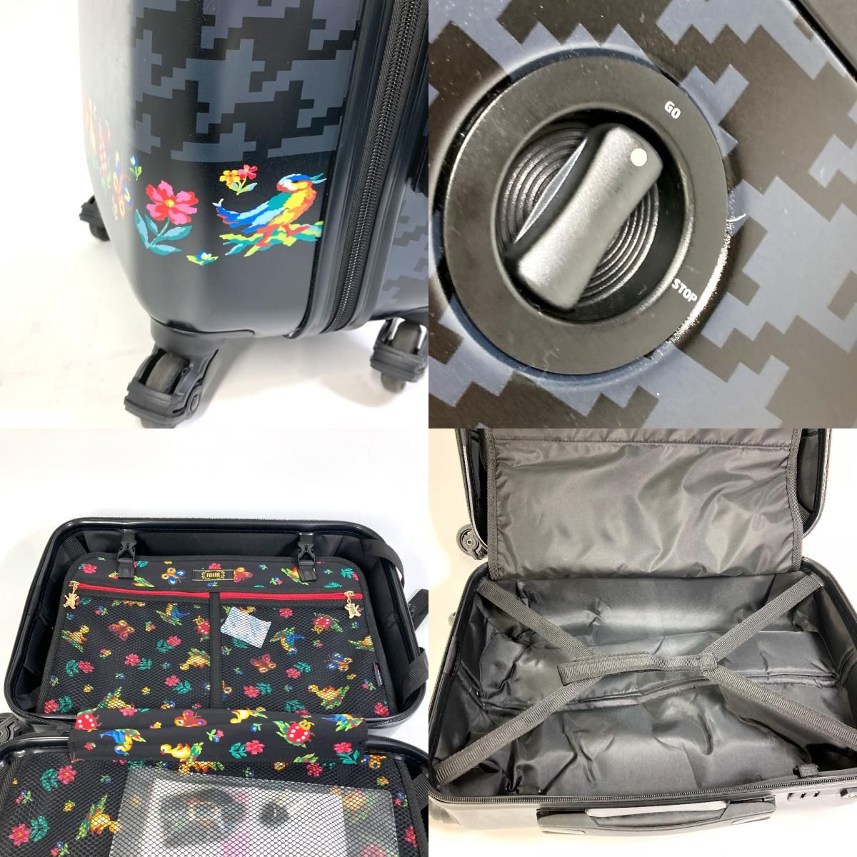 フェイラー ハイジ柄 トロリー スーツケース キャリーバッグ カーボン