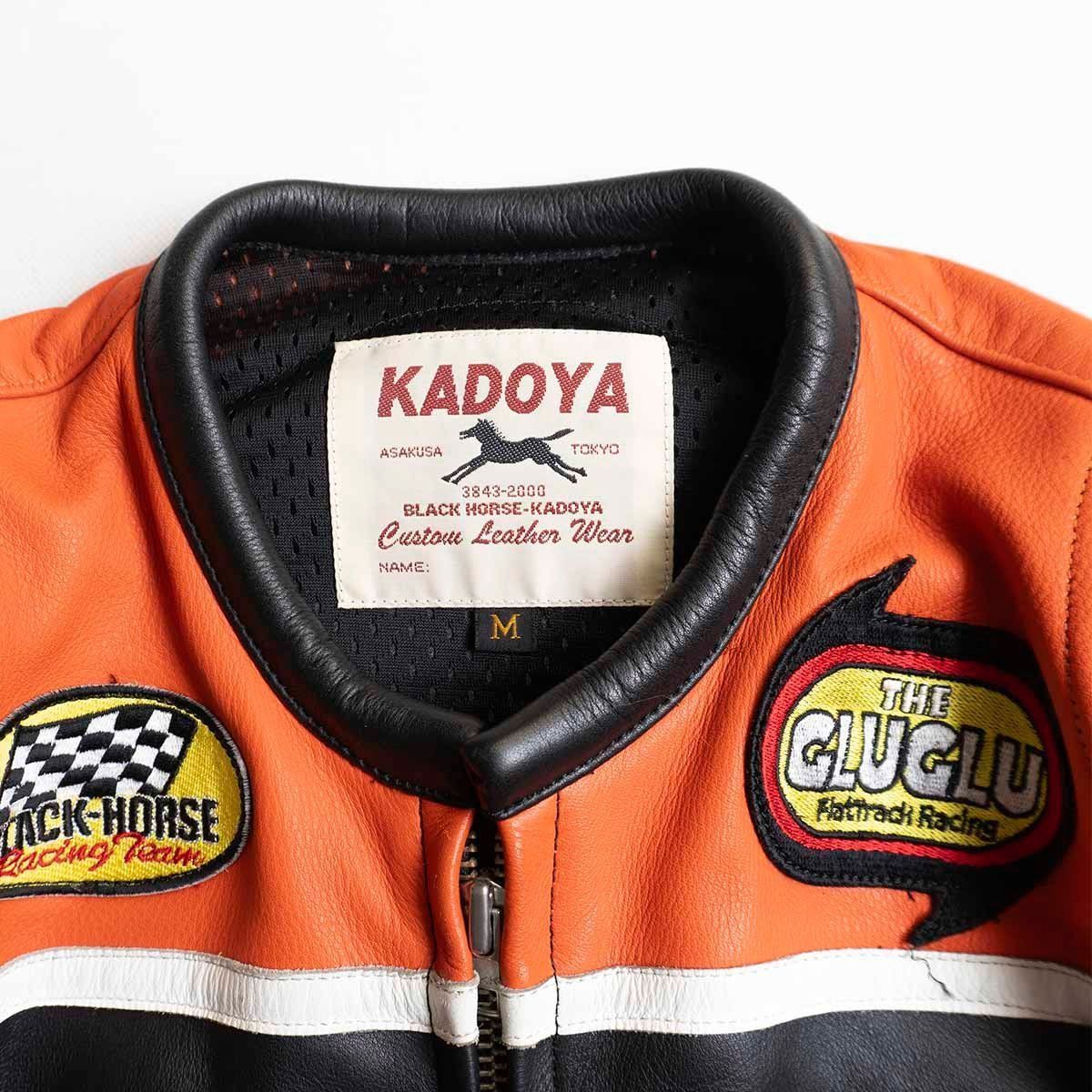 カドヤ　KADOYA Black Horse レーシングジャケット サイズ4L ウェビックガレージセール | KADOYA BLACK HORSE RACING LETHER