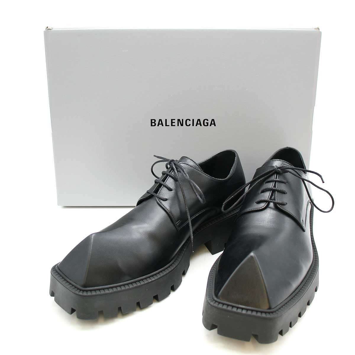 BALENCIAGA バレンシアガ Rhino スムースカーフスキン ダービーシューズ ブラック 41 - メルカリ