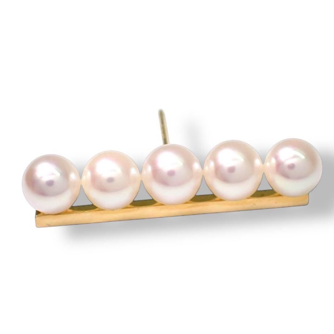 タサキ バランスプラス あこや 真珠 パール ピアス 750 K18 3749