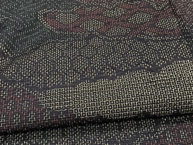 平和屋着物▽上質な紬 単衣 色紙重ね吉祥文 正絹 逸品 CAAV8905gh