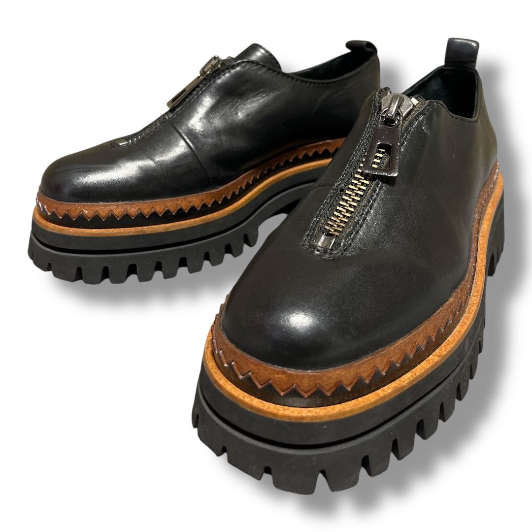 ■美品 23AW 定3.2万 エルビオザノン ローファー 厚底 37 23.5 □美品 23AW 定3.2万 エルビオザノン ローファー 厚底 37 23.5