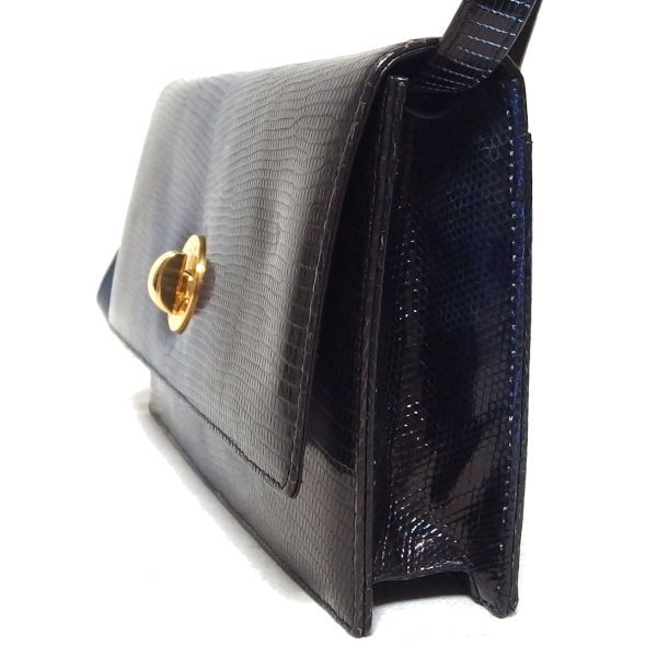 良品☆BVLGARI ロゴ リザード レザー 2Way ショルダー クラッチ