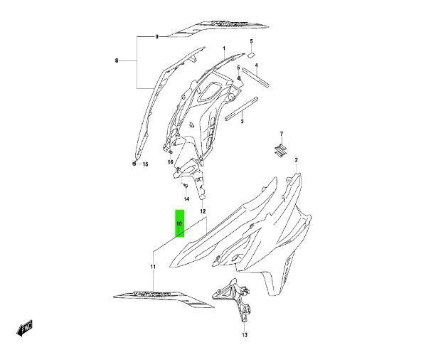 スズキ Vストローム650 ABS DL650XA サイドカウリングカバー 左 イエロー COVERSIDE COWL 94430-28K70-YU1 2021 SUZUKI純正 Genuine JDM