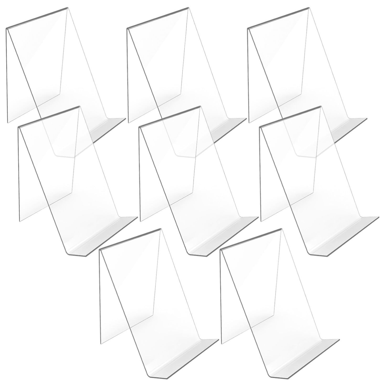 【人気商品】15X10X8CM 卓上 ディスプレイスタンド アクリル メニュー ポップ カードスタンド 立て 8個セット 本棚 ブックスタンド 透明 ブックエンド 展示台 レコードラック アクリル製 台座 