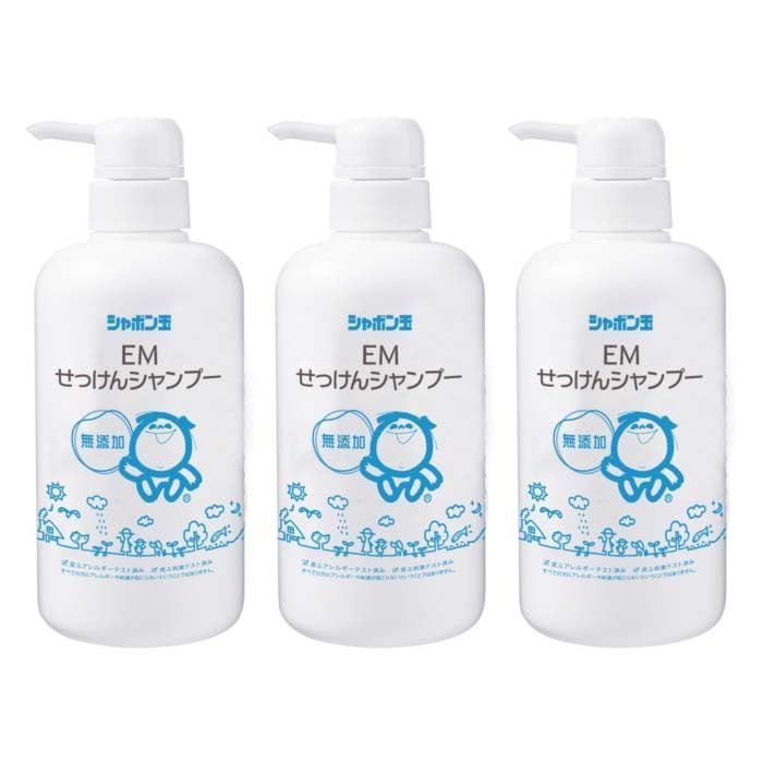 人気商品】EMせっけんシャンプー シャボン玉 520ml×3セット シャボン玉