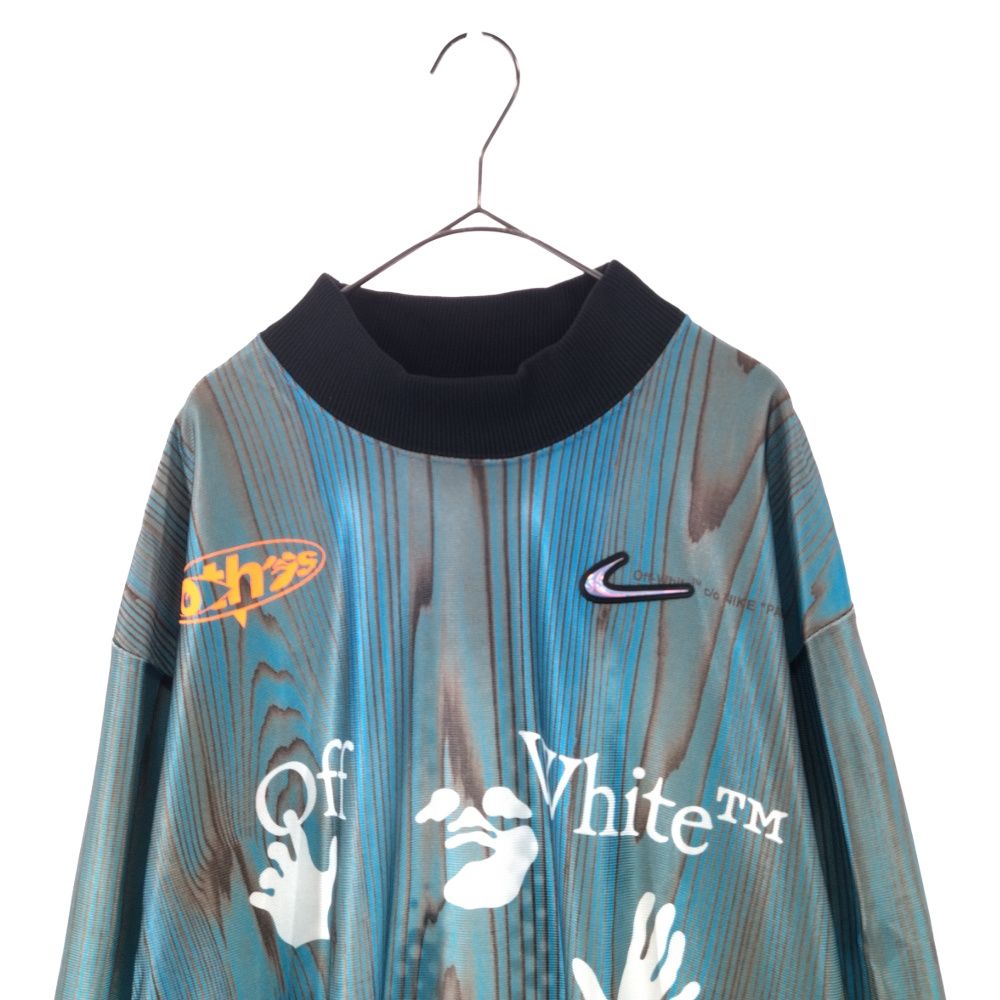 ナイキ ×オフホワイト OFF-WHITE  22AW  AS NRG OFF-WHITE JERSEY IMPERIAL BLUE DN1701-411 ラバーパッチジャージーリブ長袖カットソー メンズ XXL