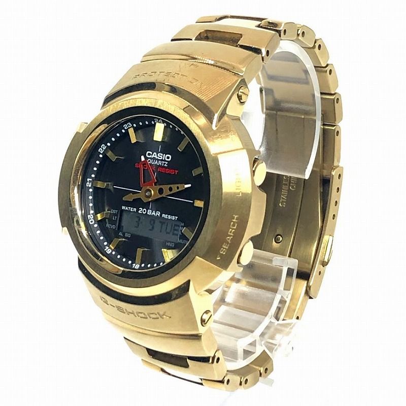 【倉吉店】 中古 G-SHOCK | ジーショック 腕時計 アナデジ電波ソーラー AWM-500GD ゴールド 【131】