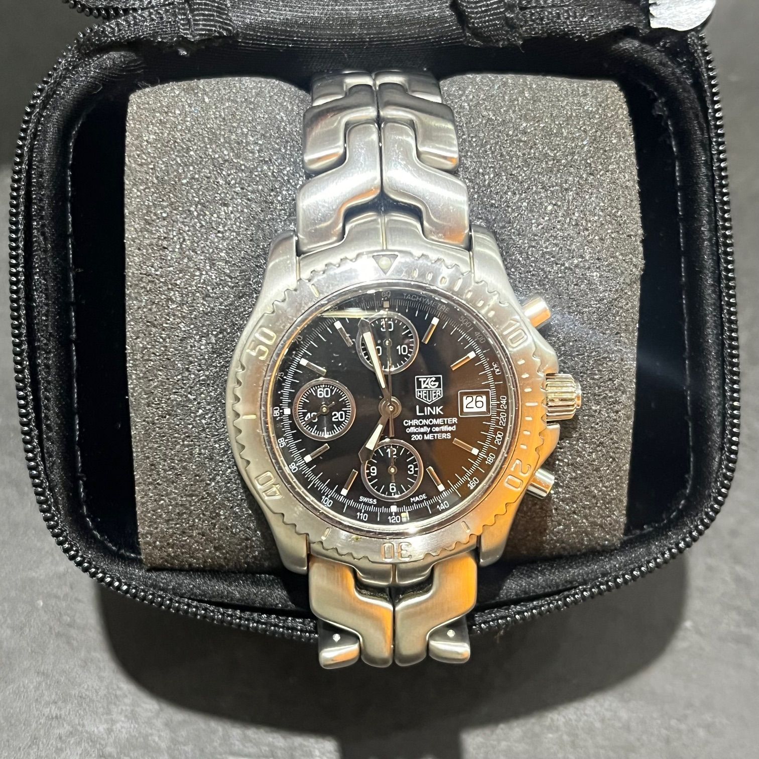 TAG HEUER リンク クロノグラフ 自動巻き 黒文字盤 ステンレス 腕時計 タグホイヤー CT5111 68302A2 - メルカリ