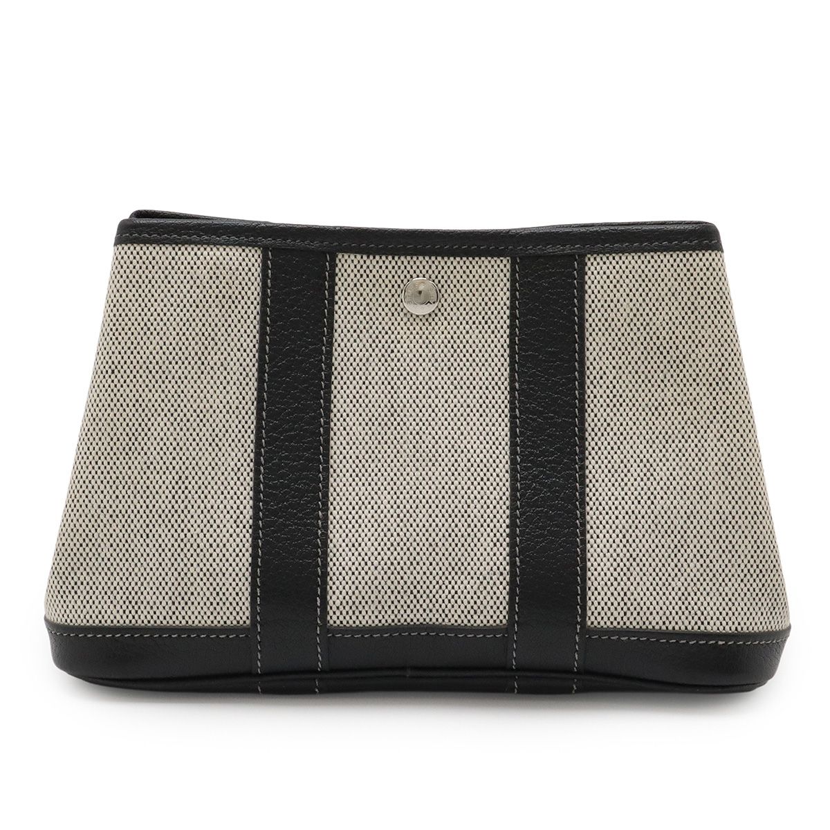 HERMES エルメス ガーデンパーティ TTPM ポーチ マルチポーチ 小物入れ トワルアッシュ レザー グレー ブラック 黒 シルバー金具