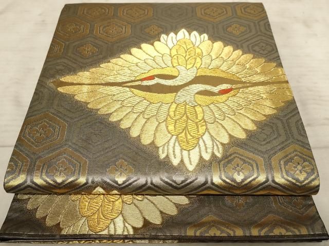 和柄 平和屋着物◎六通柄袋帯 唐織 琳派扇面文 九百錦 金銀糸 正絹