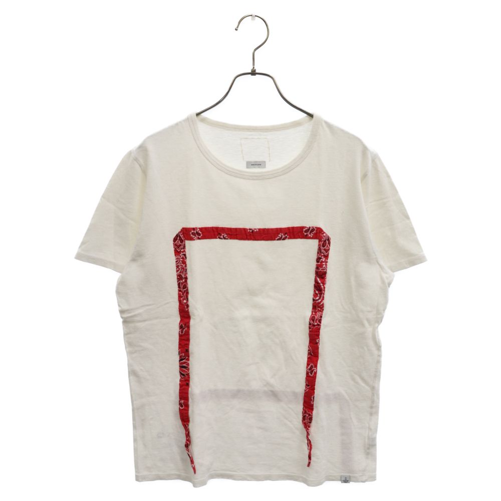 VISVIM (ヴィスヴィム) 13SS バンダナ柄 パッチワーク コットン 半袖Tシャツ ホワイト 0113405010005