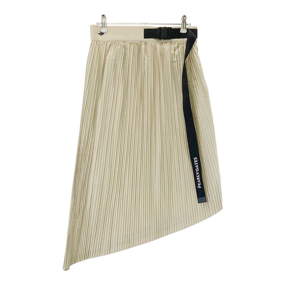 サイズ 1 PEARLY GATES パーリーゲイツ 055-1134310 裏地付アシメ プリーツスカート ベージュ系 240101532656 ゴルフウェア レディース ストスト