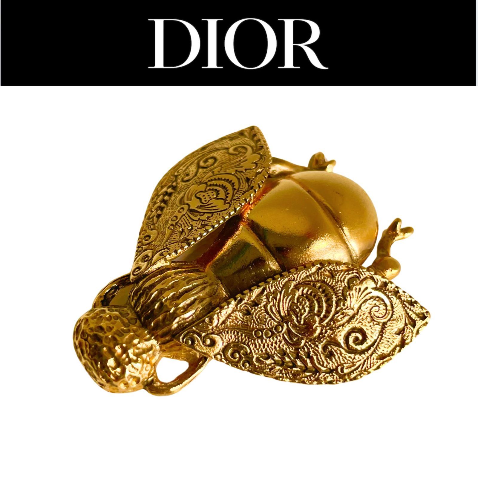 【極美品✨】クリスチャンディオール ブローチ 蜂 bee ロゴ ヴィンテージ Christian Diorヴィンテージ ブローチ(bee)