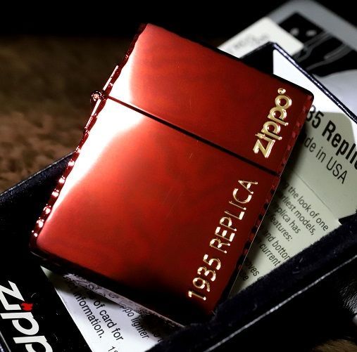 ZIPPO 1935レプリカジッポ シンプルロゴ レッド 赤 カッコいいジッポ