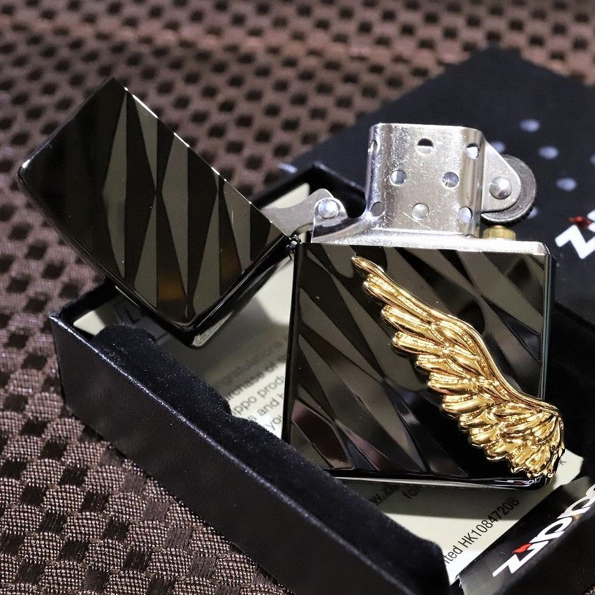 2022 限定 ZIPPO エンジェルウイング 黒 金 シリアルナンバー入り 羽