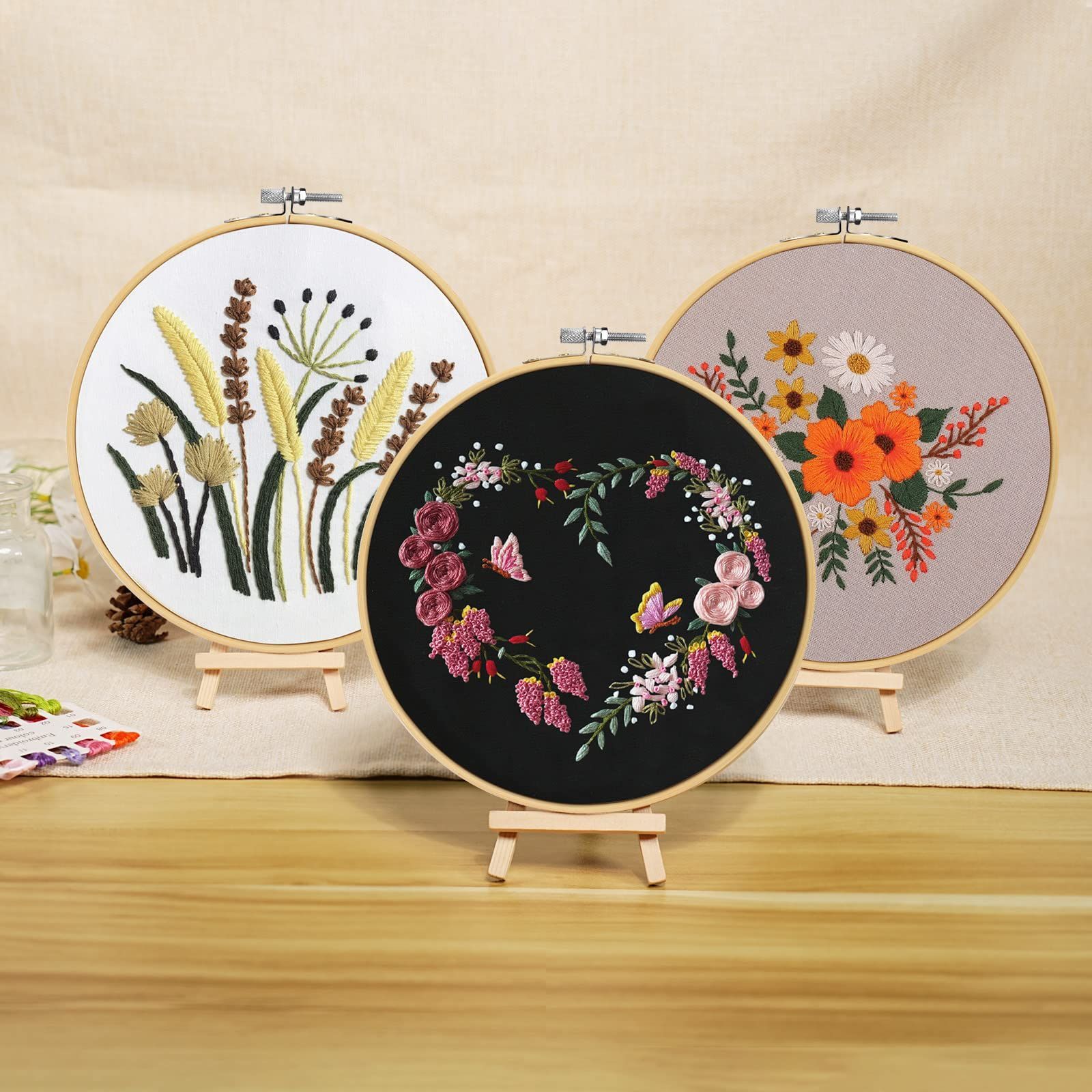 日本刺繍　額付 オリジナル刺繍] 額・12ヶ月の花 | 【通販】日本刺繍・京繍の