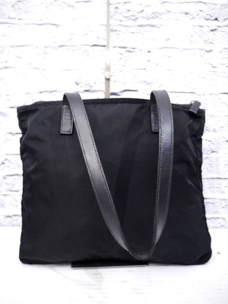 美品◇PRADA プラダ ユニセックス ナイロンxレザー切替 トート ハンド 