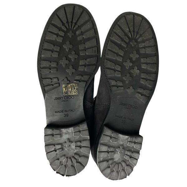 ● ジミーチュウ Jimmy Choo スタースタッズ エンジニアブーツ ブーツ シューズ ダークグレー スエード 39 24cm レディース 5E033 KIN-KAAI_COM