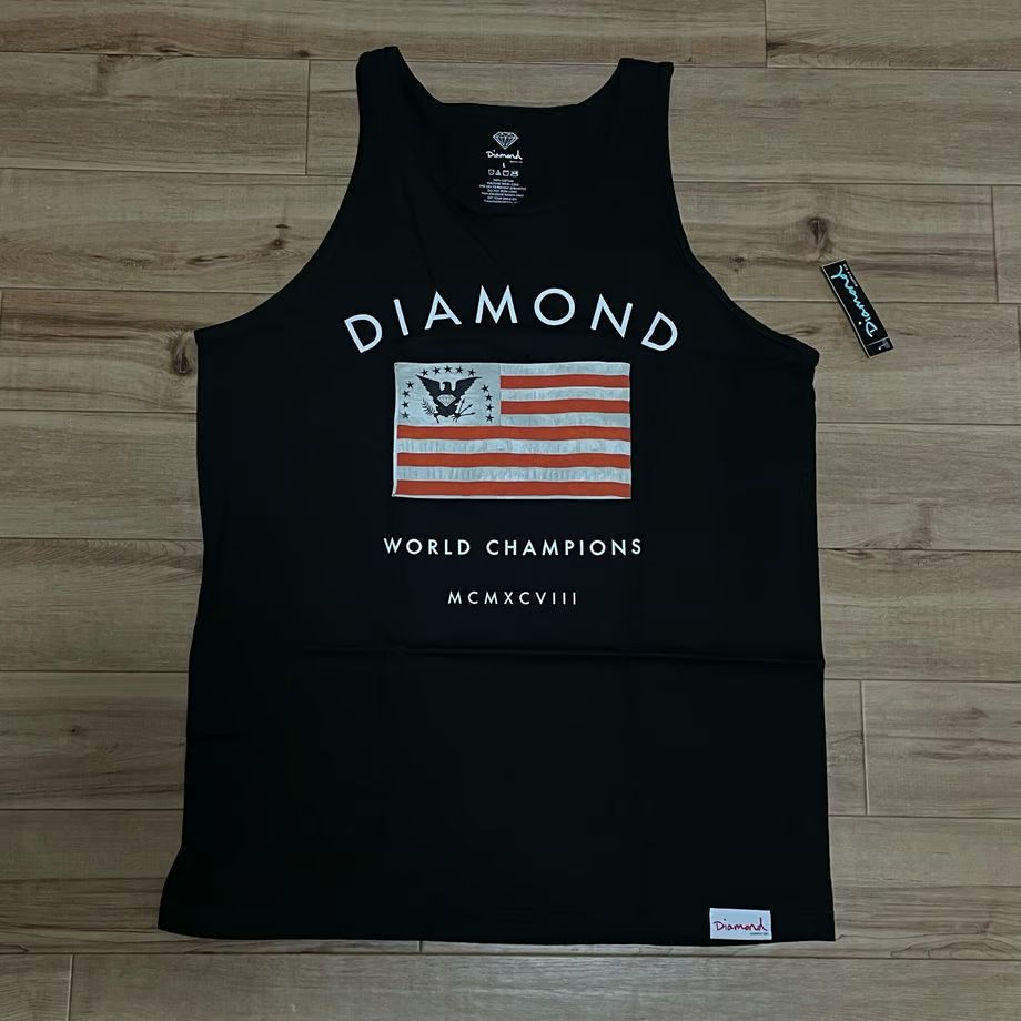 L】 米国 ダイヤモンドサプライ Diamond Supply Co タンクトップ 黒