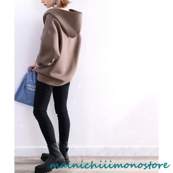 パーカー マシュマロ触感！ダンボールbigシルエットジップ