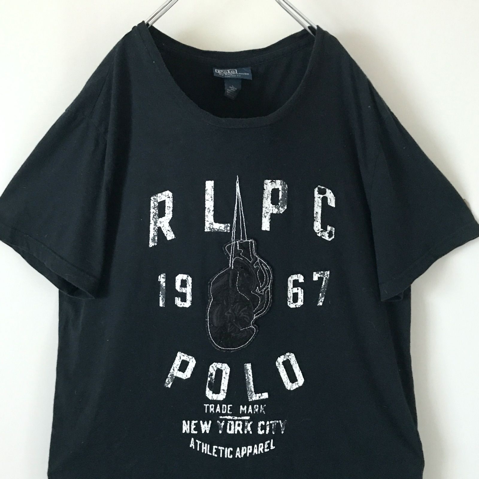 【Polo Ralph Lauren】フラッグ 刺繍 Tシャツ 半袖 IVE レイ着用 POLO RALPH LAUREN - ラルフローレン☆ビンテージ/ボクシング