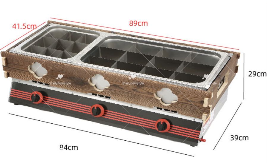 おでん鍋業務用　プロパンガス用　6切 おでん鍋セット ガス式 1.5尺 500型（6ツ切）