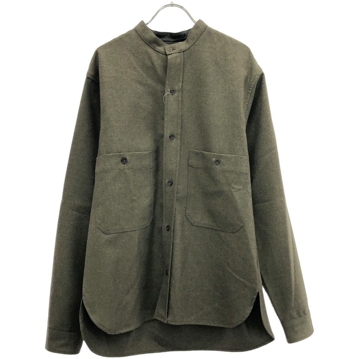 LEMAIRE ルメール スタンドカラーウールシャツ 96-01-55-01012 カーキ  