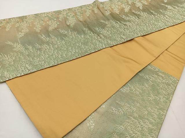 平和屋着物◎六通柄袋帯 唐織 祇王寺 銀糸 正絹 逸品 BAAT6141ea