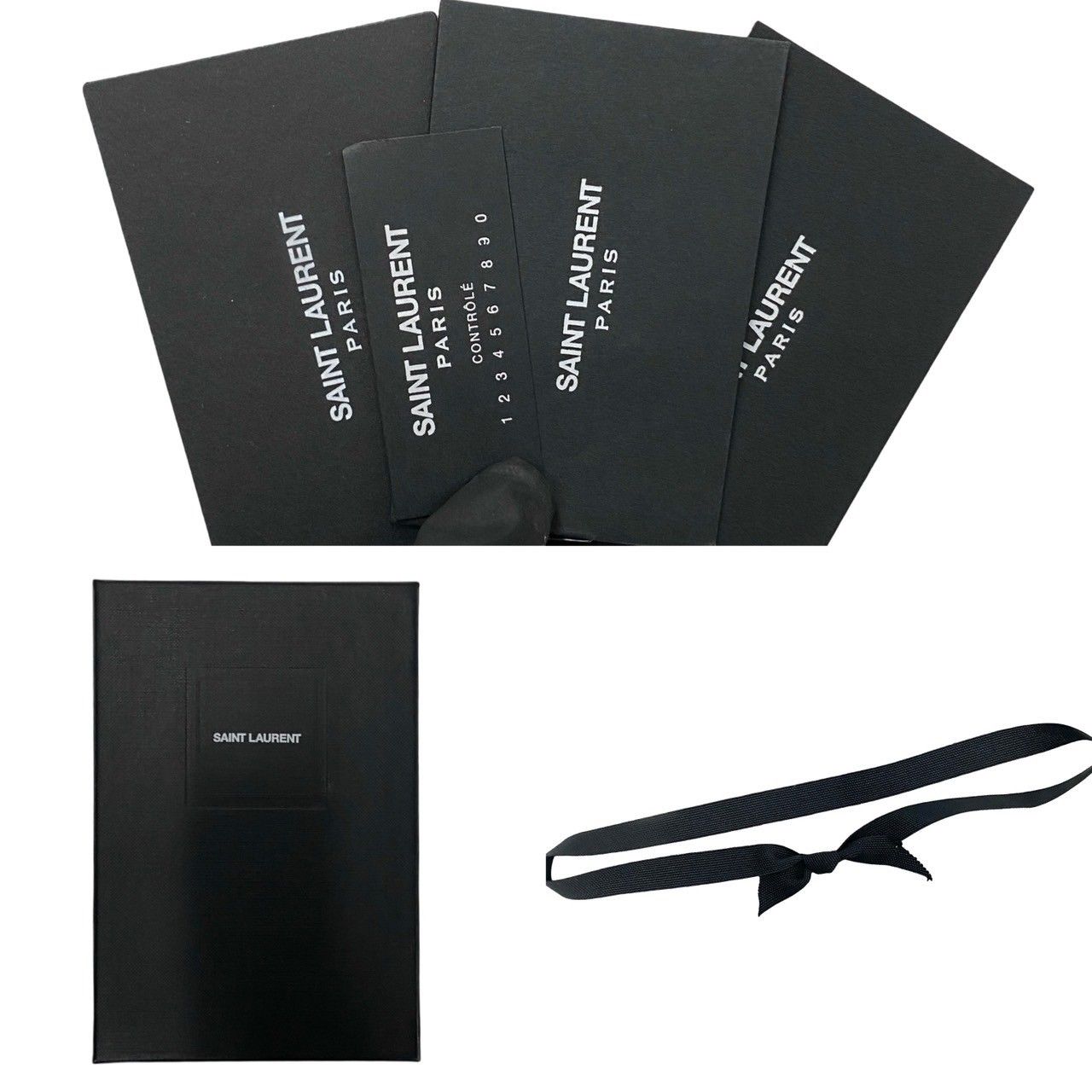 ほぼ未使用 箱付 YVES SAINT LAURENT イヴサンローラン YSL ロゴ